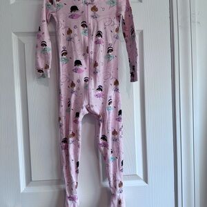The Children’s Place PJ Full Zip One Pc Footed Pajamas 3T Cotton Ballerina